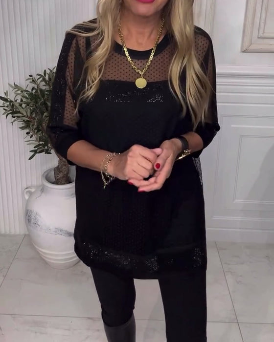 Blus Nät Lång Ärm