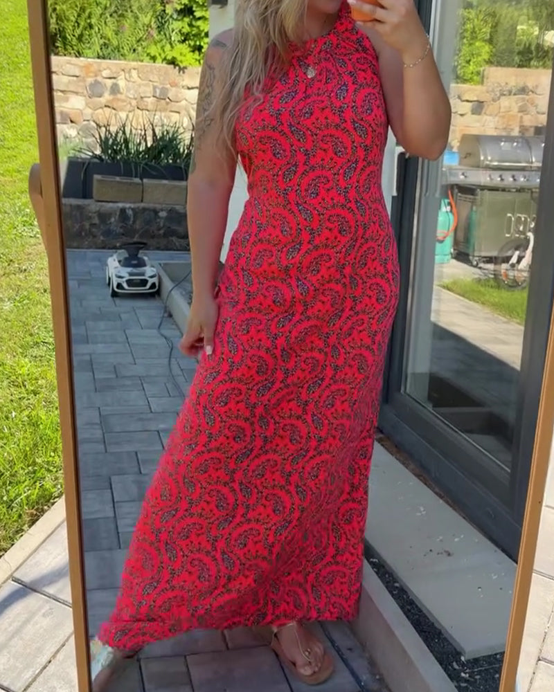 Klänning Halter Ärmlös Figursydd