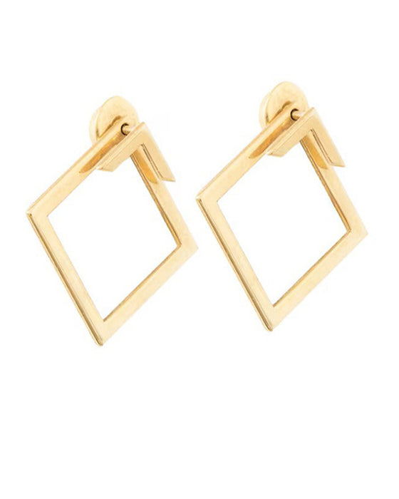 Enkla diamantformade eleganta örhängen