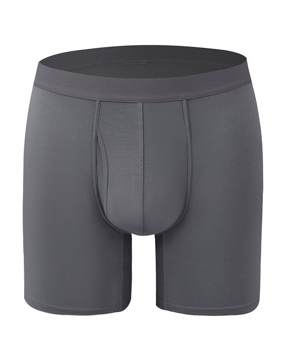 Herr Enfärgad Bambufiber Töjbar Boxershorts, Andningsbar Bekväm Underkläder För Dagligt Bruk, Casual Herr Underkläder För Alla Säsonger