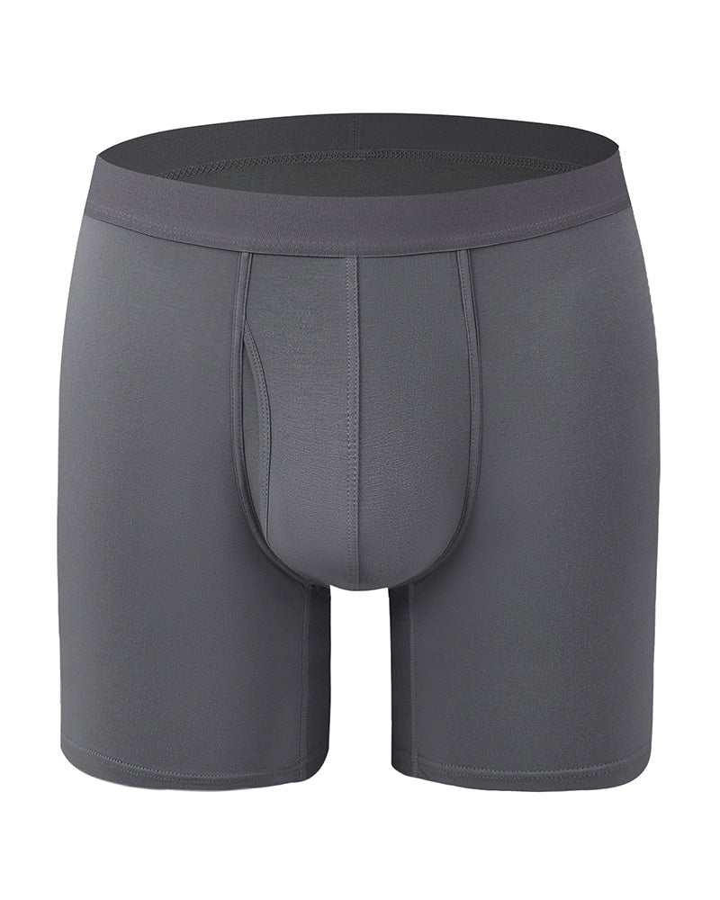 Herr Enfärgad Bambufiber Töjbar Boxershorts, Andningsbar Bekväm Underkläder För Dagligt Bruk, Casual Herr Underkläder För Alla Säsonger