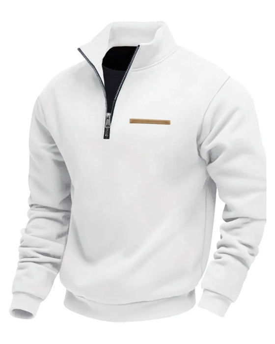 Sweatshirt Enfärgad Ståkrage Dragkedja