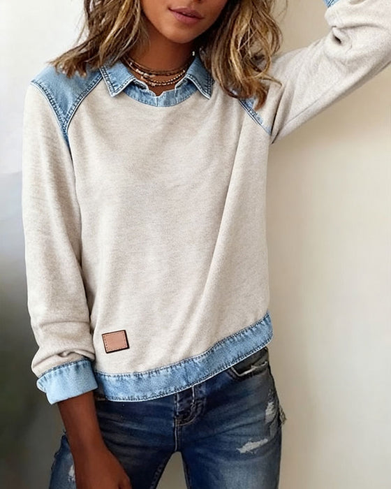 Blus med trendig slaglängd