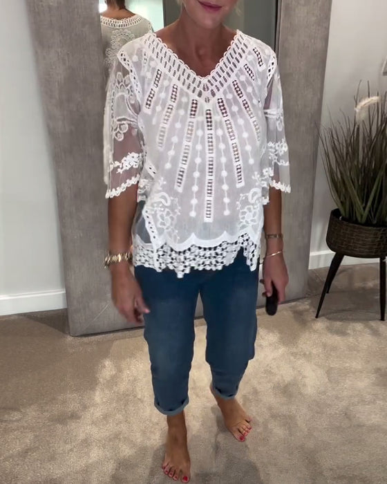 Blus V-Ringning Stilfull