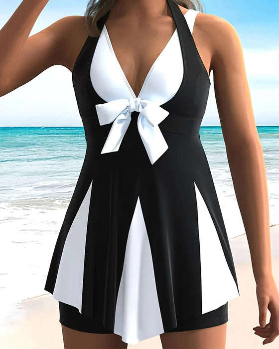 Semester Tankini Blockfärg Med Slöja