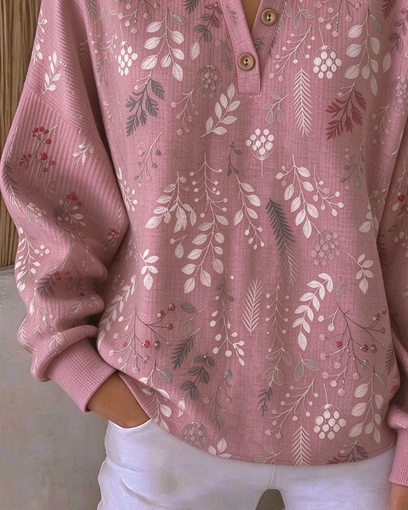 Sweatshirt Vaffel Henry Krage Blommönster
