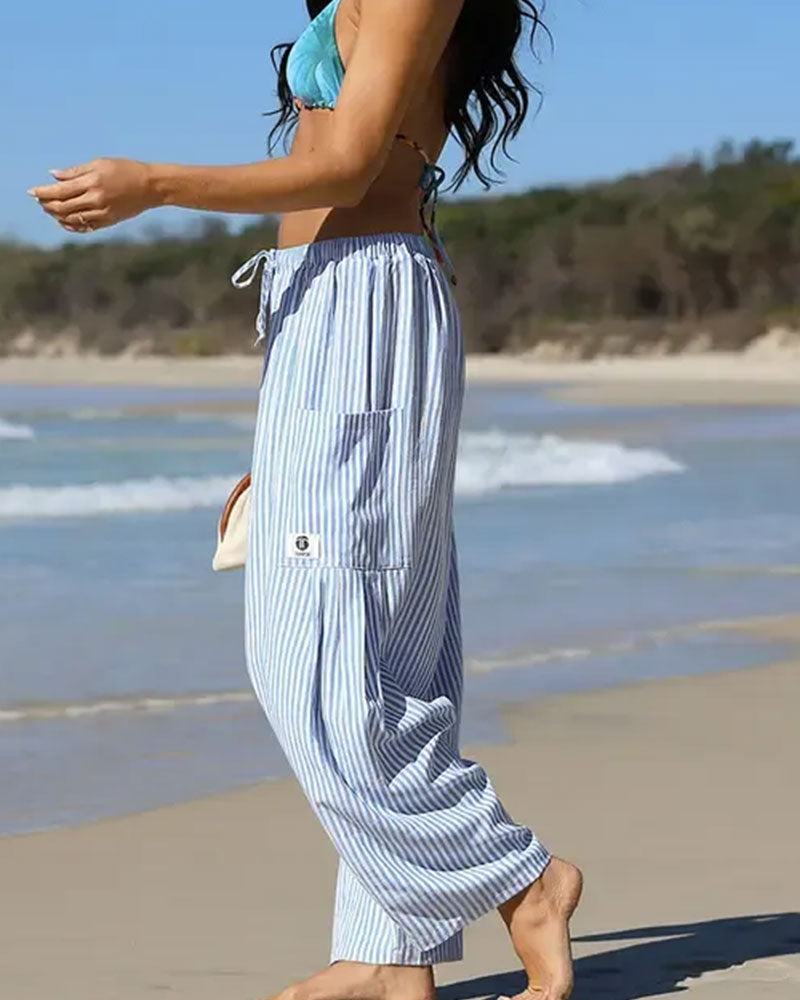 Byxor Casual Rutigt Mönster Cropped