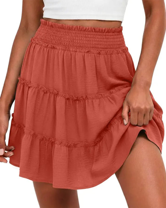 Nederdel Elastisk Midja Med Inbyggda Shorts