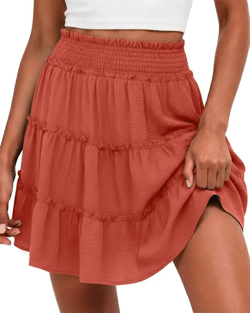 Nederdel Elastisk Midja Med Inbyggda Shorts