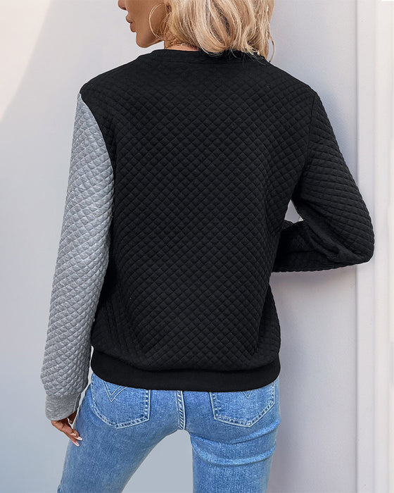 Långärmad sweatshirt med avslappnad färgblockering