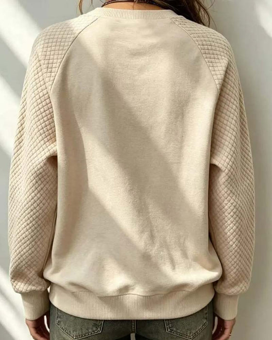 Sweatshirt Rundhalsad Argyle Raglanärm Pullover