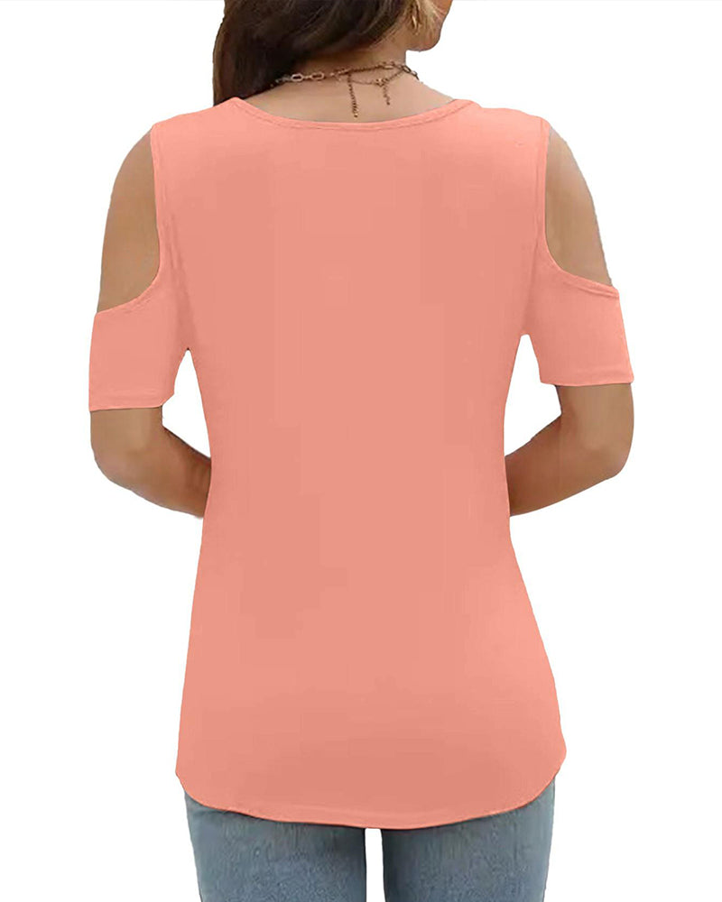 T-Tröja Ringdetalj Cold Shoulder Casual