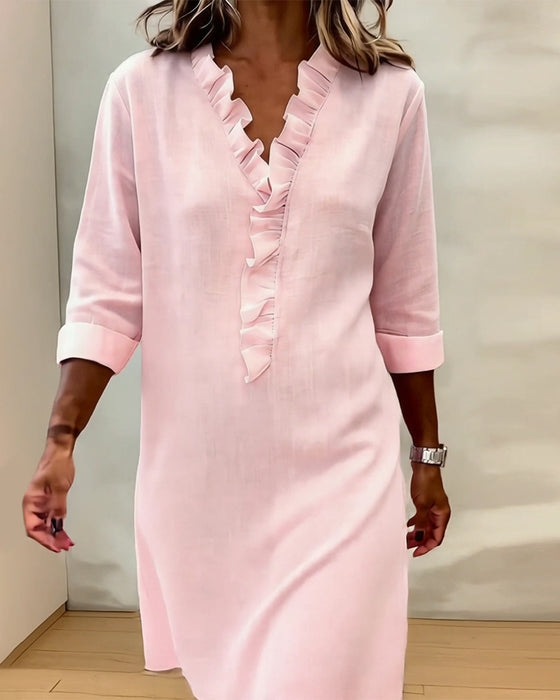 Klänning Ryschad V-Ringning Enfärgad