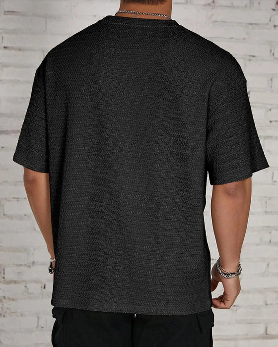 T-Shirt Herr Solid Färg Andas Kort Ärm