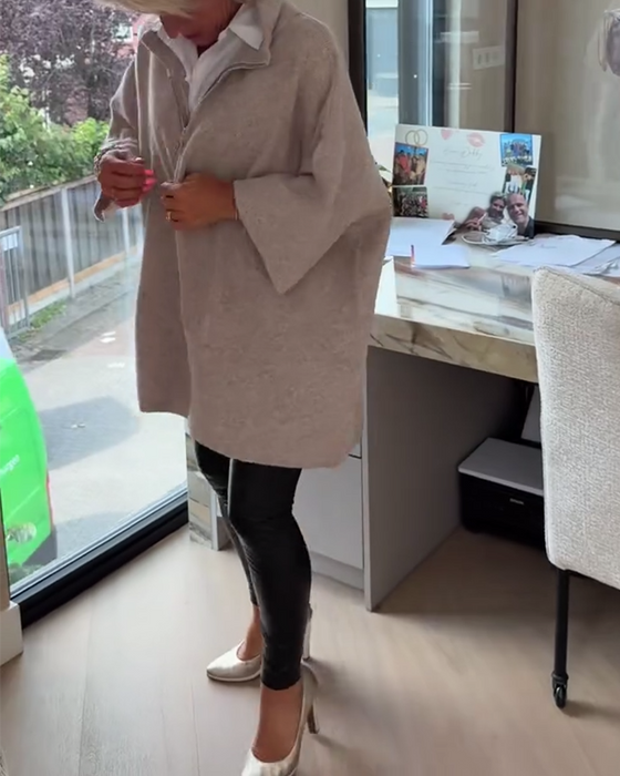 Pullover Ståkrage Halv Dragkedja Lös