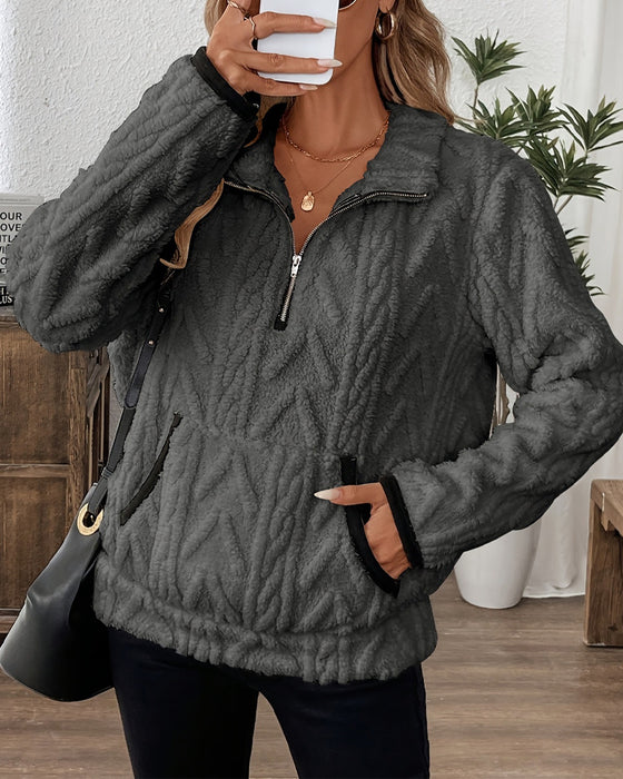 Sweatshirt Revers Framdragsknäpp Flosig