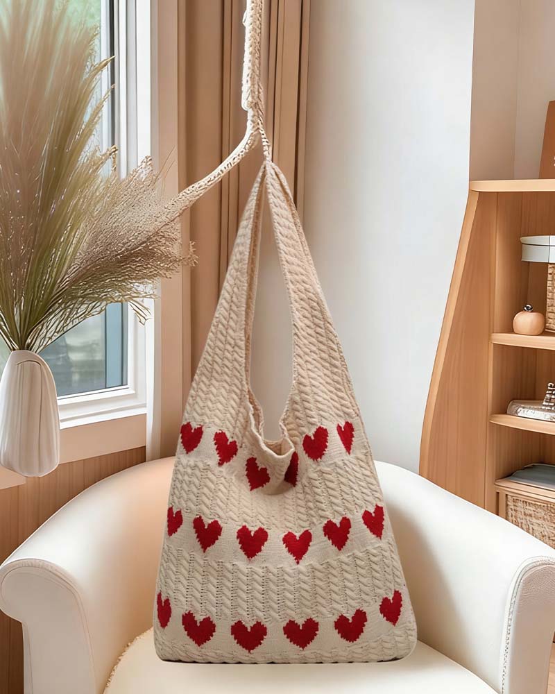 Väska Ull Stickad Armhåla