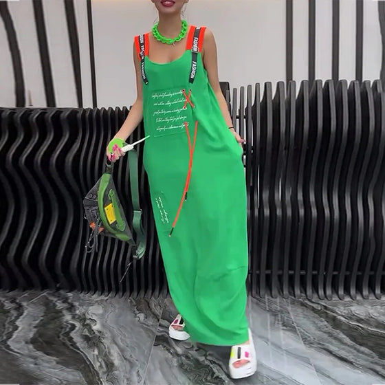 Klänning Ärmlös Personlig Bokstavstryck