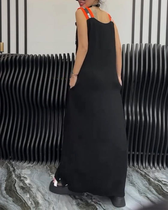 Klänning Ärmlös Personlig Bokstavstryck