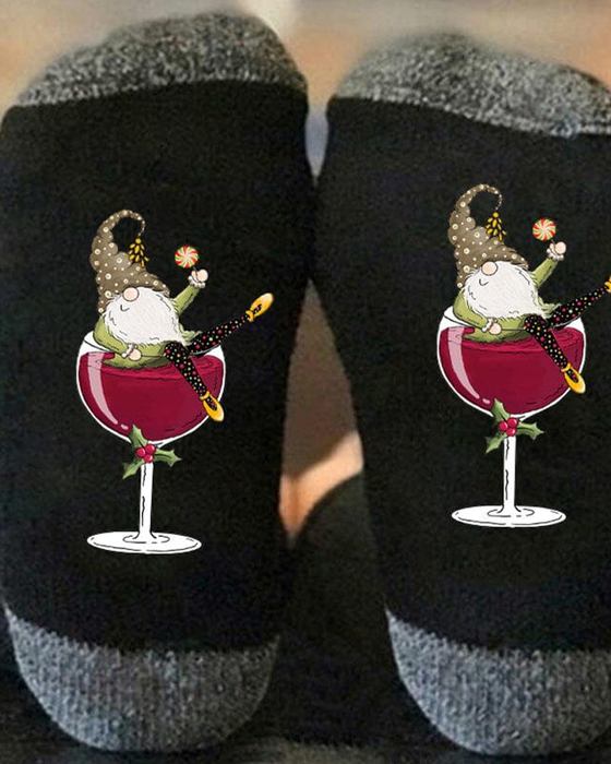 🧦Julgnom Vinglas Unisex Crew-strumpor🧦
