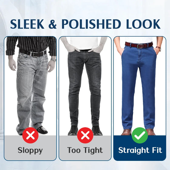 Herr Klassisk Rak Passform Stretchjeans