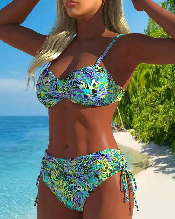 Ögonfallande Delad Badkläder med Leopardmönster