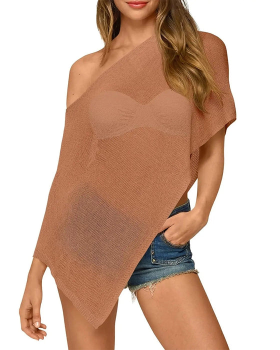 Omlag Enfärgad Off-Shoulder Asymmetrisk