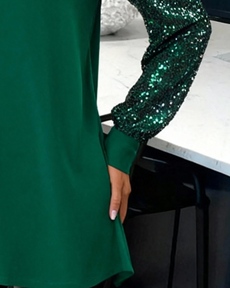 Skjorta Glitter Broderi V-ringning Knapp