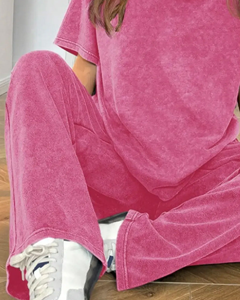 Set Distressed Kort Ärm Casual