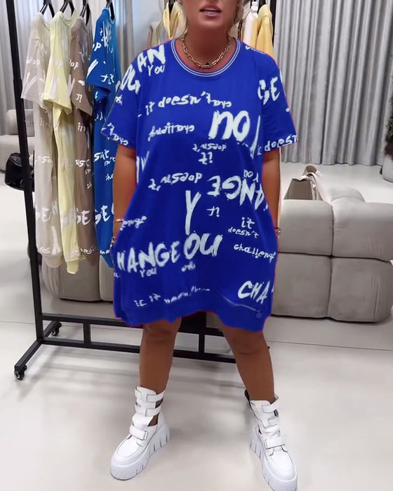 Klänning Löst Bokstavstryck