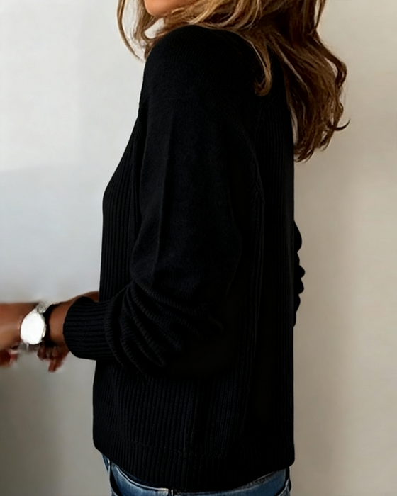 Tröja Stilfull Knapp Raglanärm