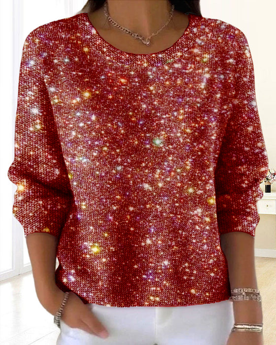 Casual Sweatshirt Med Rund Hals