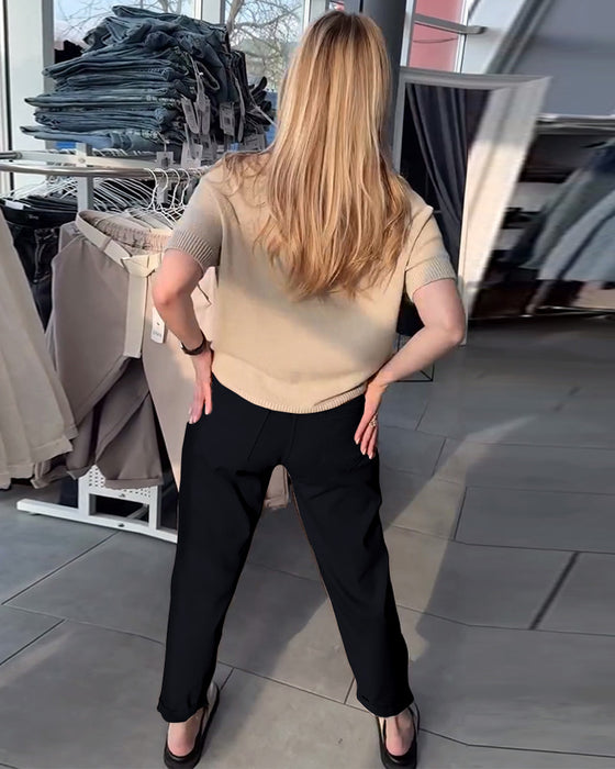 Byxor Enfärgad Avslappnad Rak