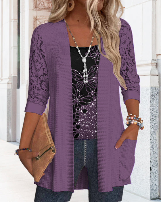 Avslappnad fjärilspets med patchwork-ficka