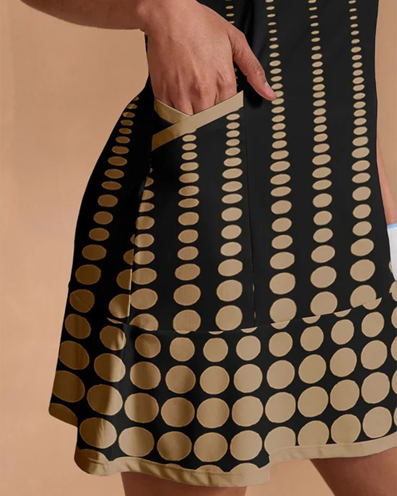 Klänning Svart Och Guld Prickig Golf