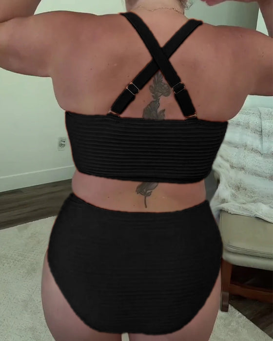 Bikini avslappnad enfärgad triangel