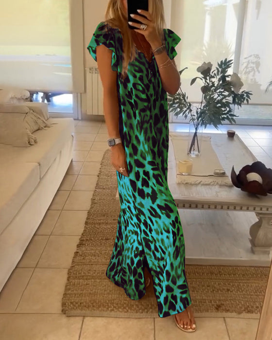 Klänning med korta ärmar och retrostil