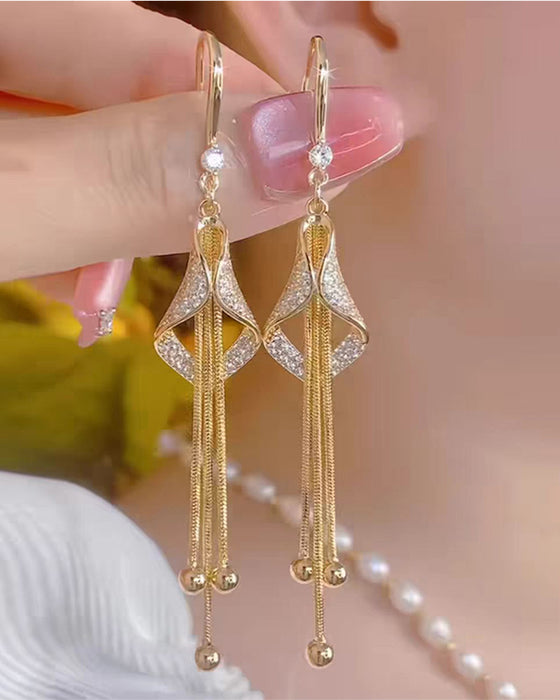 ✨ Örhängen Elegant Diamantformad Fringe 💎