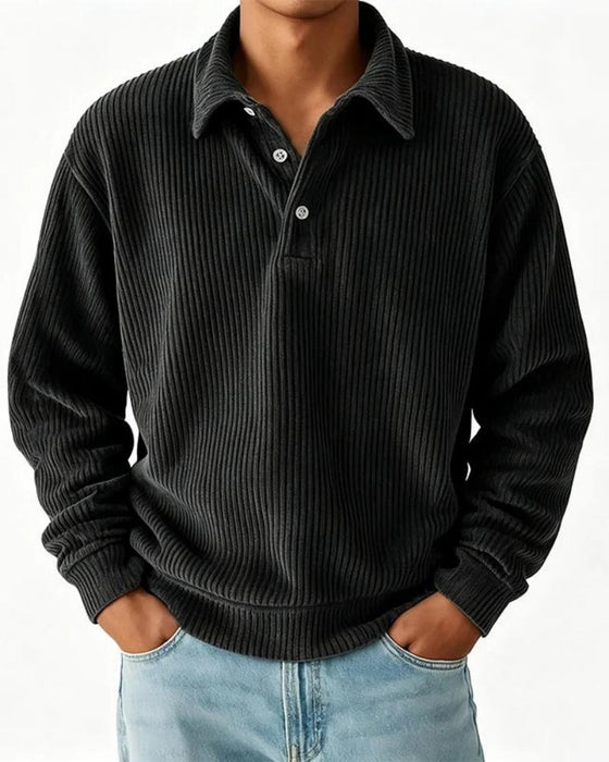 Herr Pullover Sweatshirt Krage Knapp Rand