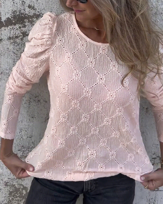 Blus Med Puffärmar Och Cutout-Detaljer