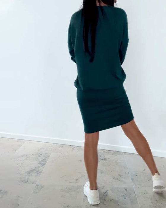 Klänning Långärmad Avslappnad Figurnära