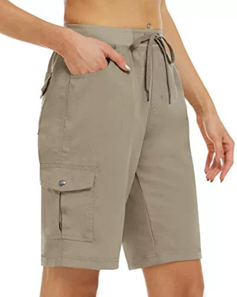 Kvinnors Shorts Snabbtorkande Cargoshorts Med Fickor