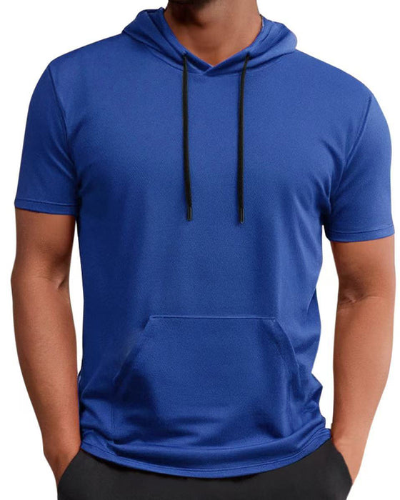 T-Shirt Hoodie Snabbtorka Kort Ärm