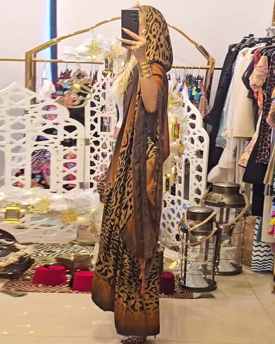 Rock Batwingärm Leopardtryck