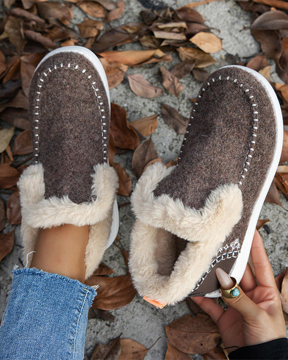 ❄️Dam Vinter Ankelkängor Halkfria Med Fuskpälsvärme