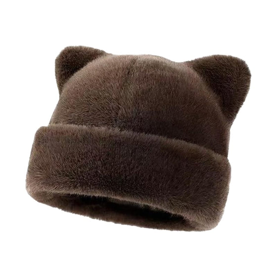 Hatt Leopardmönster Plysch Kattöra