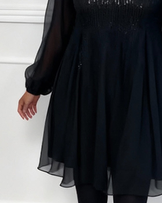 Klänning Rund Halsringning Modig Enfärgad Lössittande