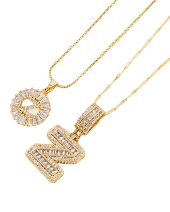 Halsband Initial Bokstav Hängsmycke 2 Förpackning