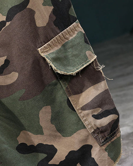 🔥 Herr Shorts Cargo Kamouflage Med Nit