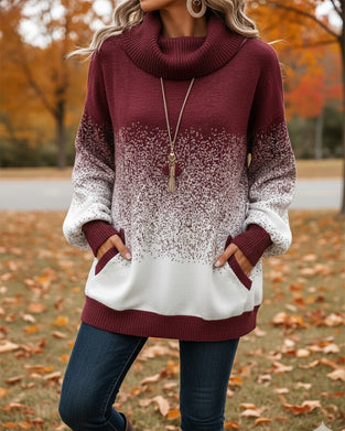 Tröja Halskrage Gradientmönster